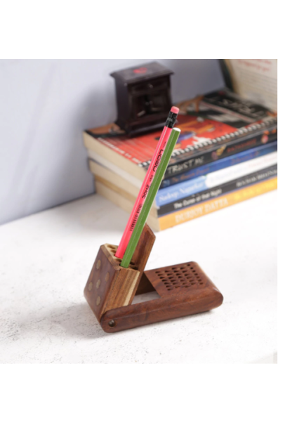 Brown Solid Wood Pen Holder Brown Solid Wood Pen Holder